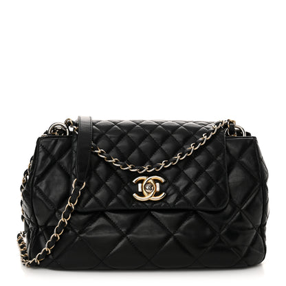Chanel Glazed Calfskin Quilted Medium Daily Walk Flap Black 1 of 16