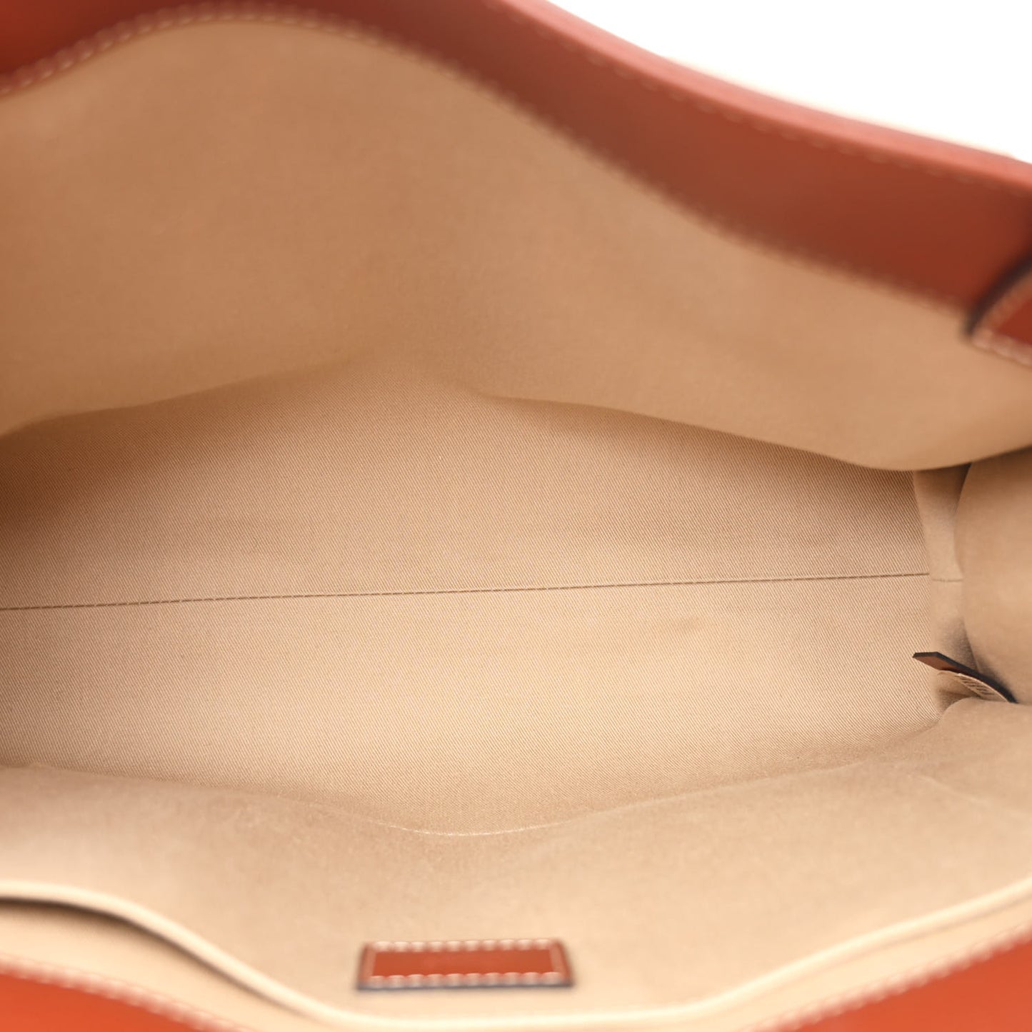 Calfskin Medium Woody Ribbon Tote Sepia Brown