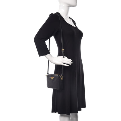 Prada Saffiano Small Camera Crossbody Bag Black 2 of 9