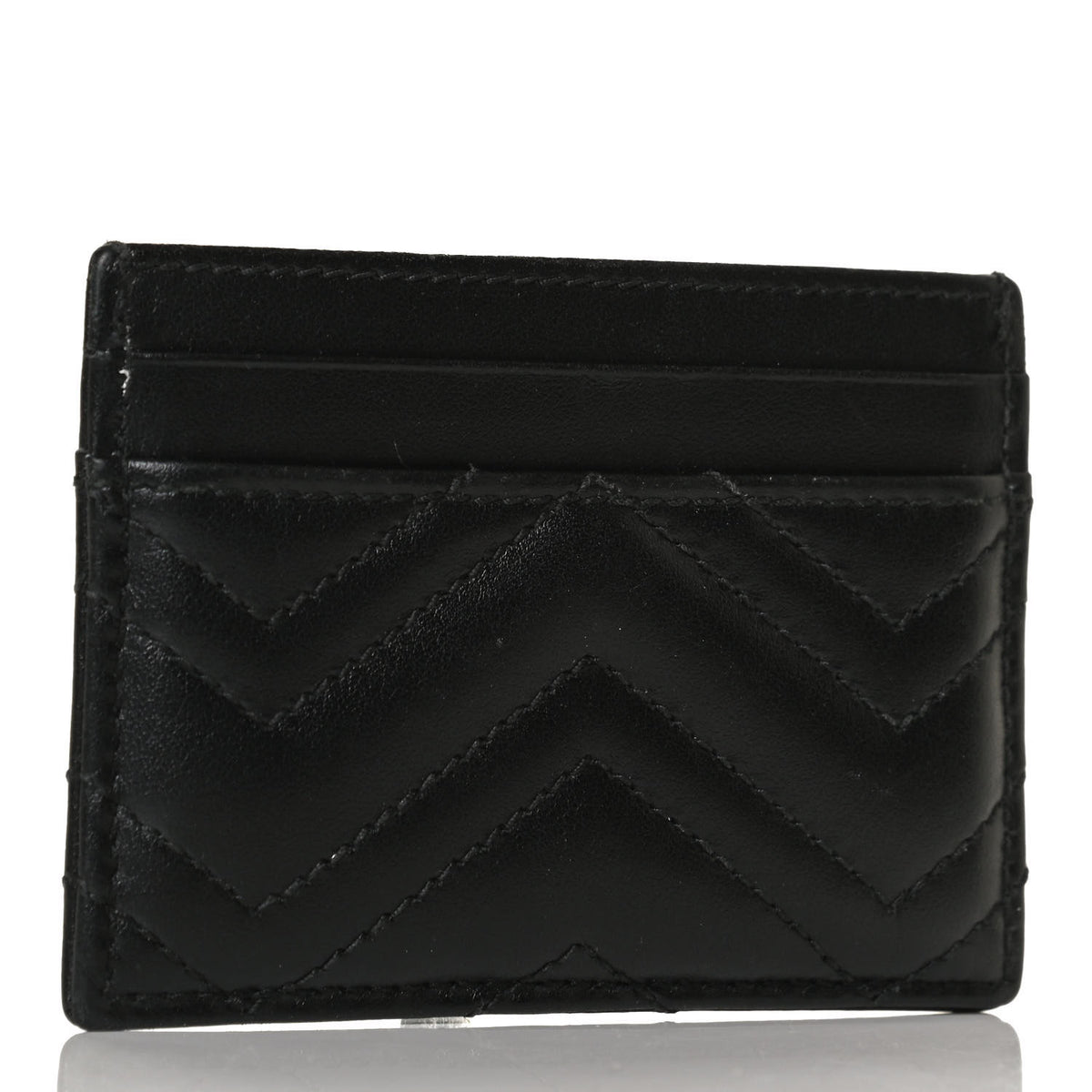 Calfskin Matelasse GG Marmont Card Holder Black