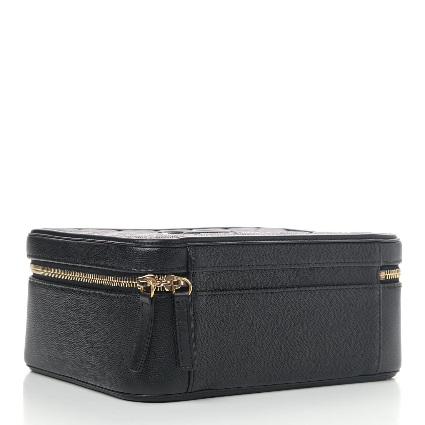 Caviar Quilted Large CC Filigree Vanity Case Black