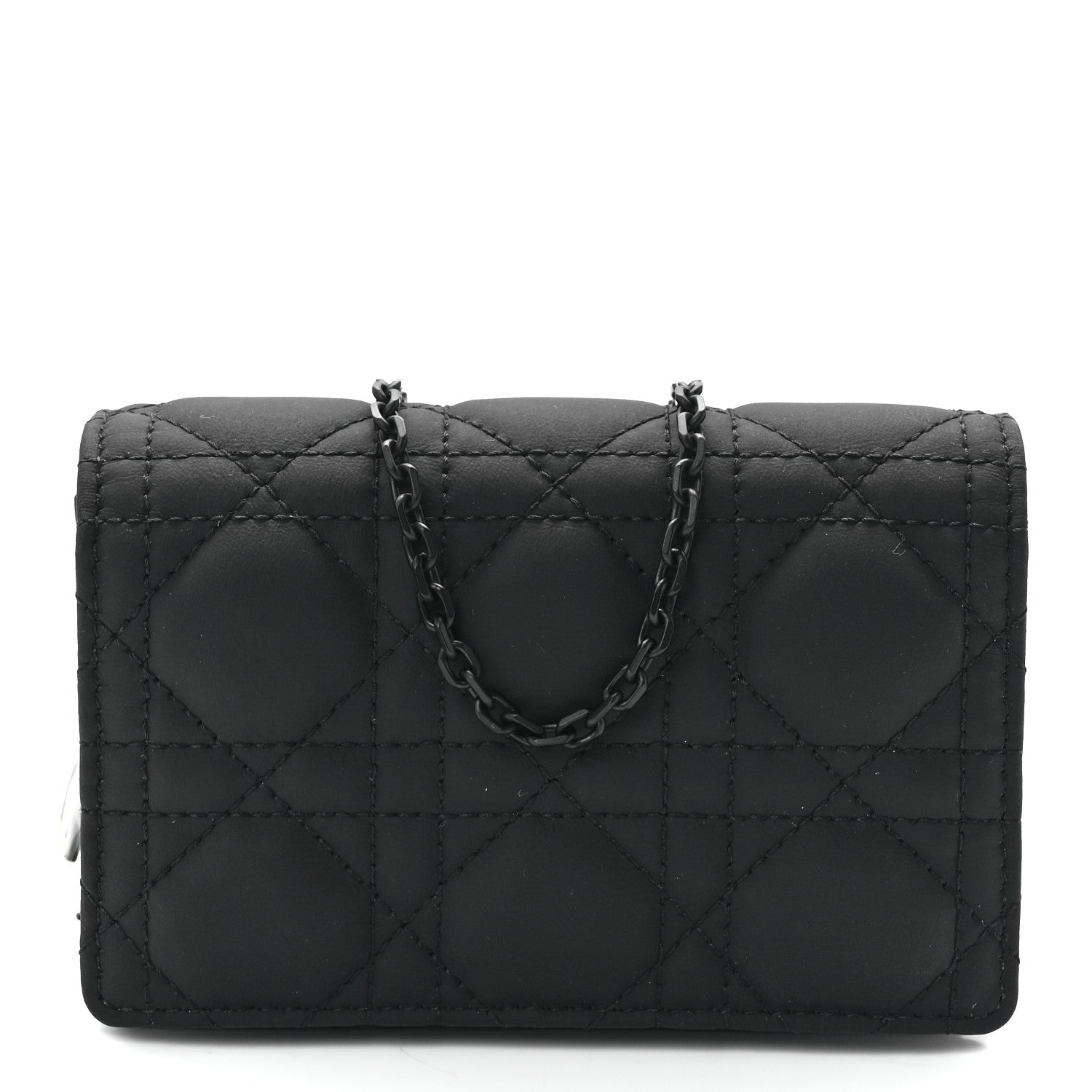 Christian Dior Ultra Matte Calfskin Cannage Mini Waist Pouch on Chain Black 1 of 9