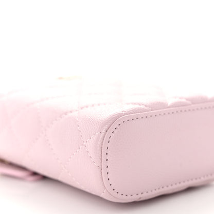 Chanel Caviar Quilted Vertical Coco Beauty Vanity Case With Chain Pale Pink 9 of 10