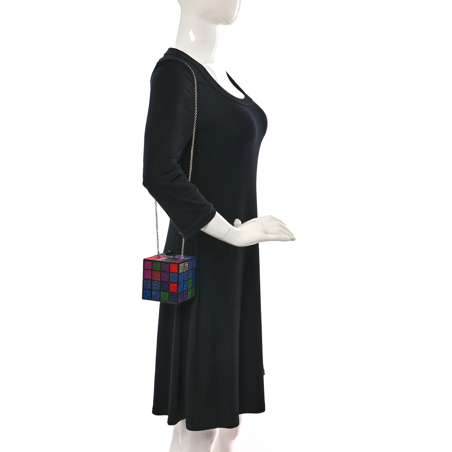 Crystal Rubix Cube Clutch Multicolor