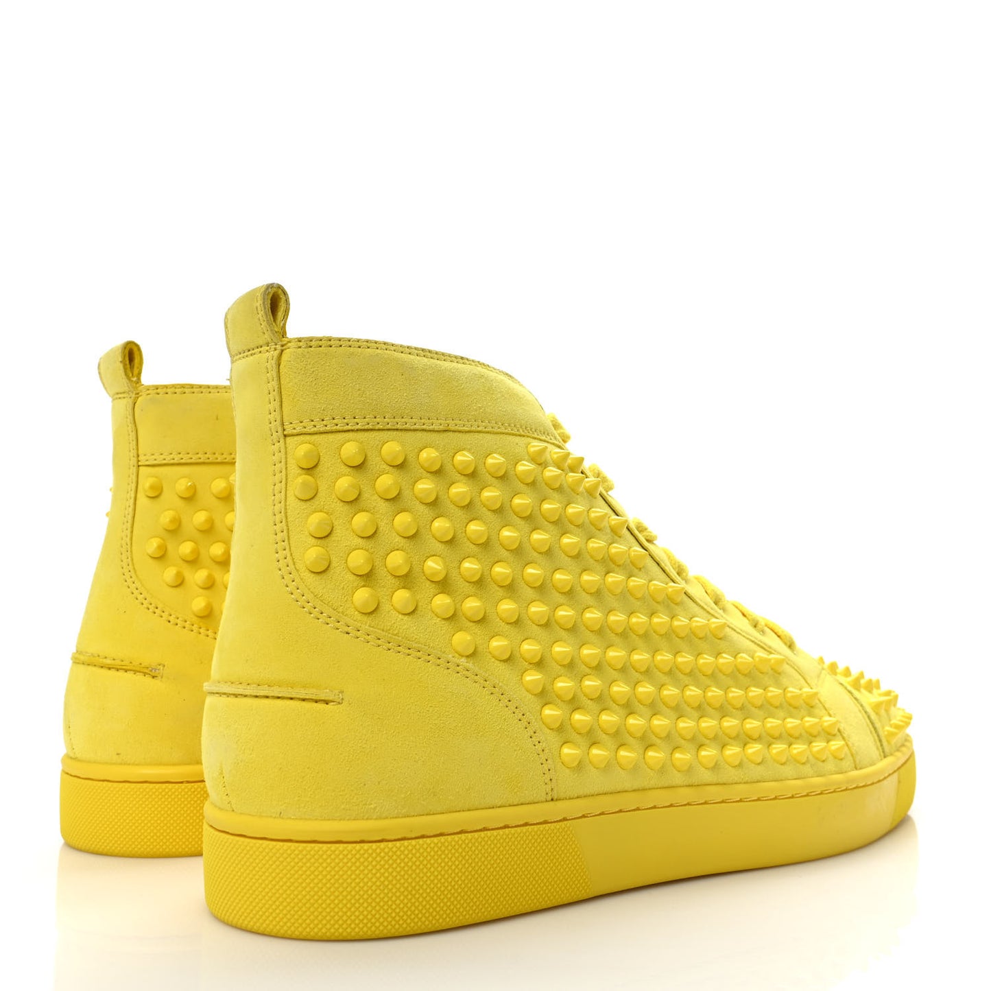 Veau Velours Mens Louis Spikes Flat Sneakers 46 Yellow