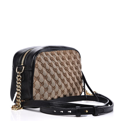 Gucci Monogram Matelasse Diagonal Small GG Marmont Chain Shoulder Bag Beige Black 2 of 10