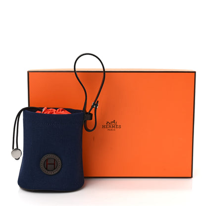 Hermes Coated Canvas On-the-Go Dog Pouch Navy 10 of 10