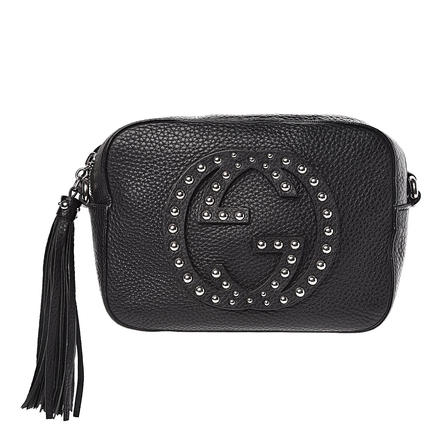 Gucci Pebbled Calfskin Studded Small Soho Disco Bag Black 1 of 12
