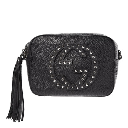 Gucci Pebbled Calfskin Studded Small Soho Disco Bag Black 1 of 12