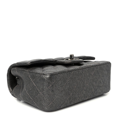 Chanel Metallic Caviar Quilted Mini Rectangular Flap Dark Silver 4 of 11
