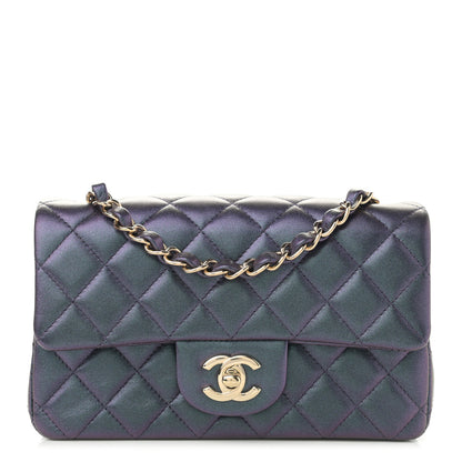 Chanel Iridescent Lambskin Quilted Mini Rectangular Flap Black 1 of 8