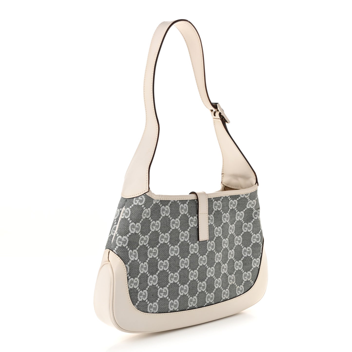 Monogram Web Small Jackie O Hobo White Grey