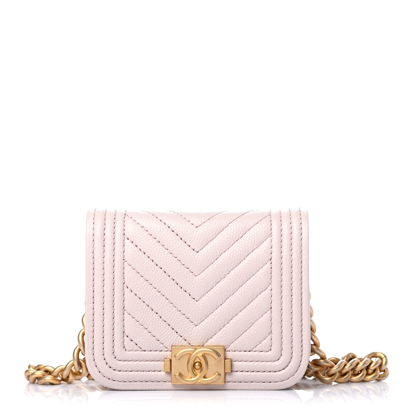 Caviar Chevron Boy Flap Waist Belt Bag Light Purple
