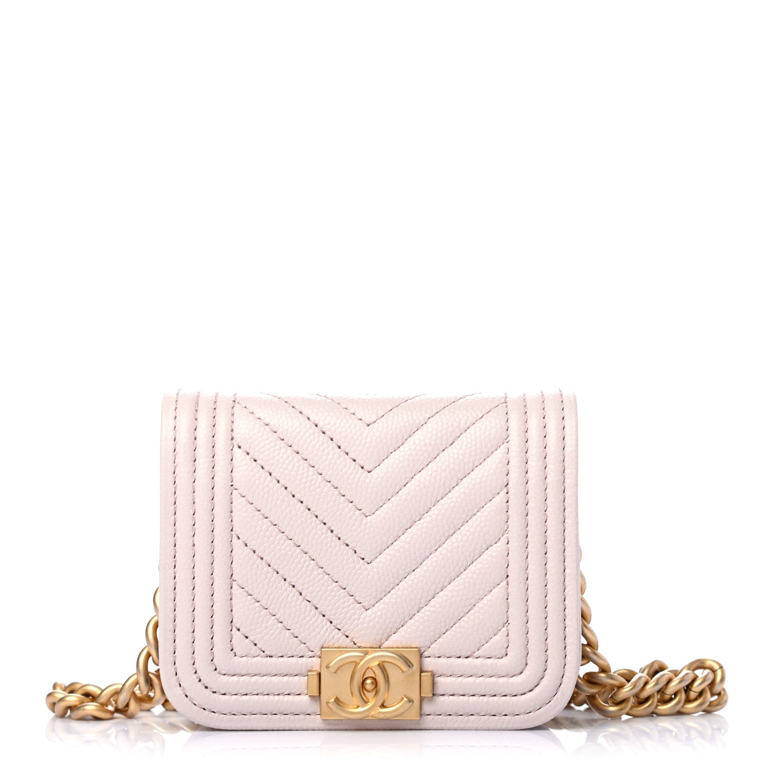 Chanel Caviar Chevron Boy Flap Waist Belt Bag Light Purple 1 of 6