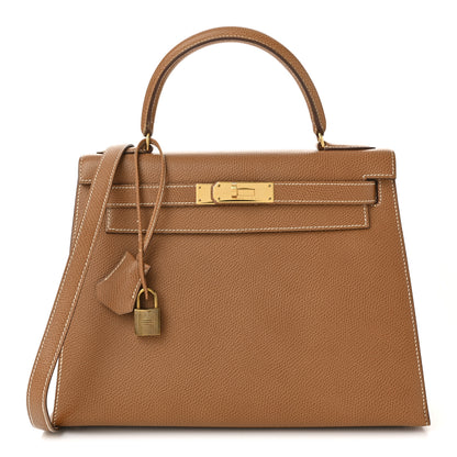 Hermes Courchevel Kelly Sellier 28 Gold 1 of 10