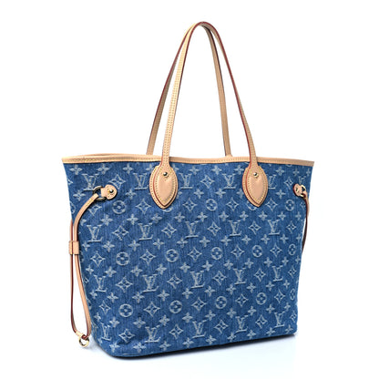 Louis Vuitton Monogram Denim Neo Neverfull MM Blue 3 of 9