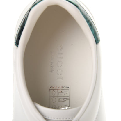 Gucci Calfskin Ayers Bee Embroidered Womens Ace Sneakers 37.5 White Green 8 of 13