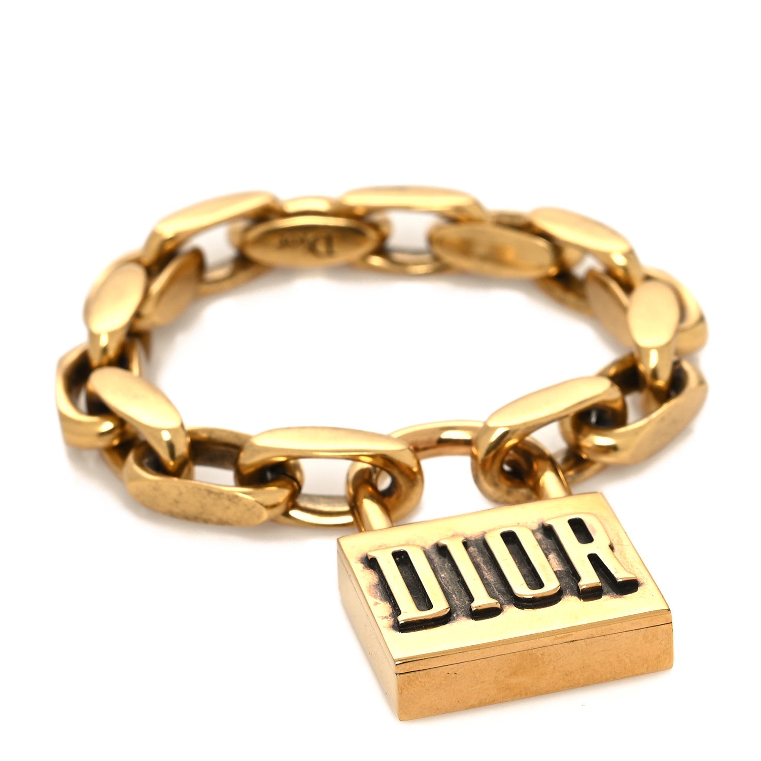 Christian Dior Metal Lucky Locket Chain Bracelet Gold 1176273 ...