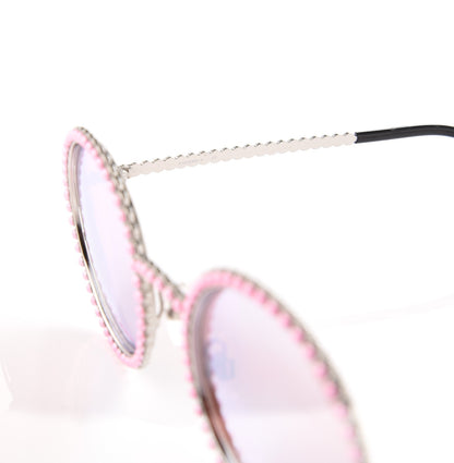 Chanel Metallic Pearl Round Sunglasses 71138 Pink 6 of 9