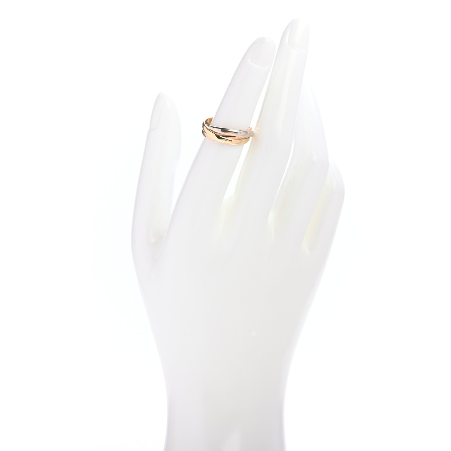 18K Pink Yellow White Gold Small Trinity Ring 52 6