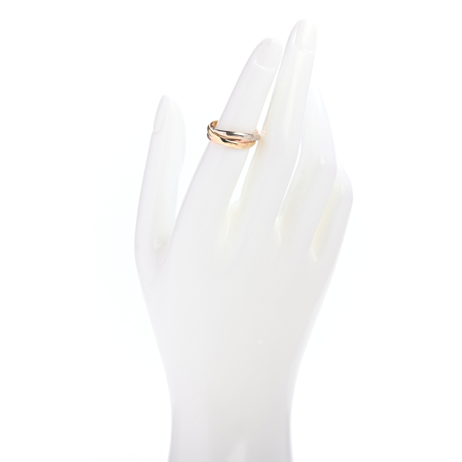 Cartier 18K Pink Yellow White Gold Small Trinity Ring 52 6 2 of 4
