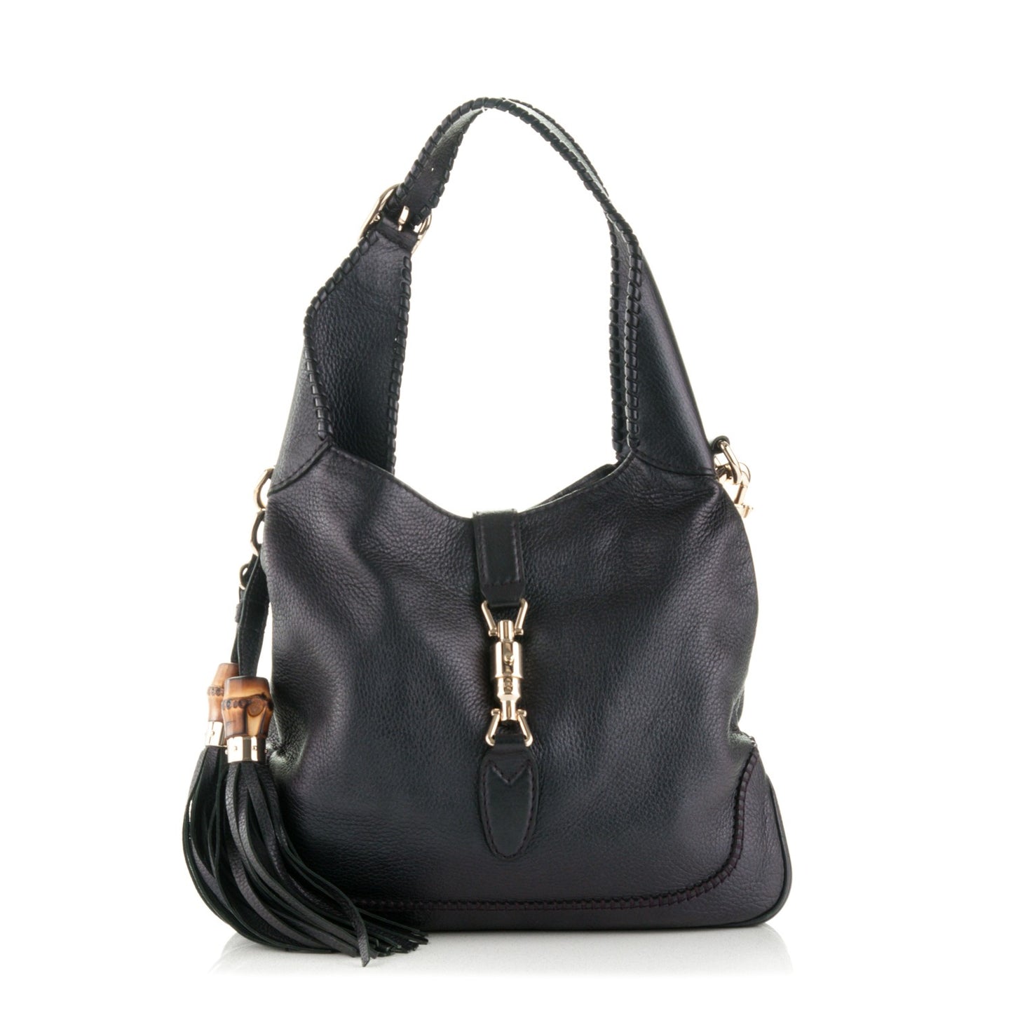 Metallic Pebbled Calfskin Medium New Jackie Shoulder Bag