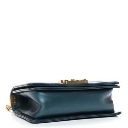 Chanel Metallic Calfskin Quilted Small Boy Flap Navy Blue 3 of 4