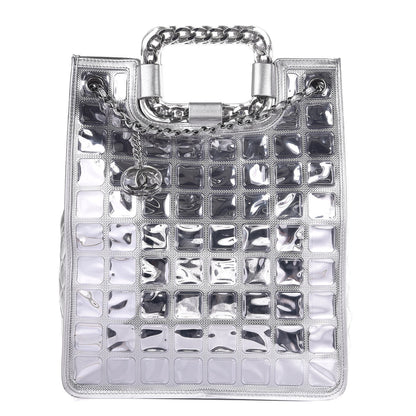 Chanel Vinyl Ice Cube Large Shopper Tote Silver 1 of 11
