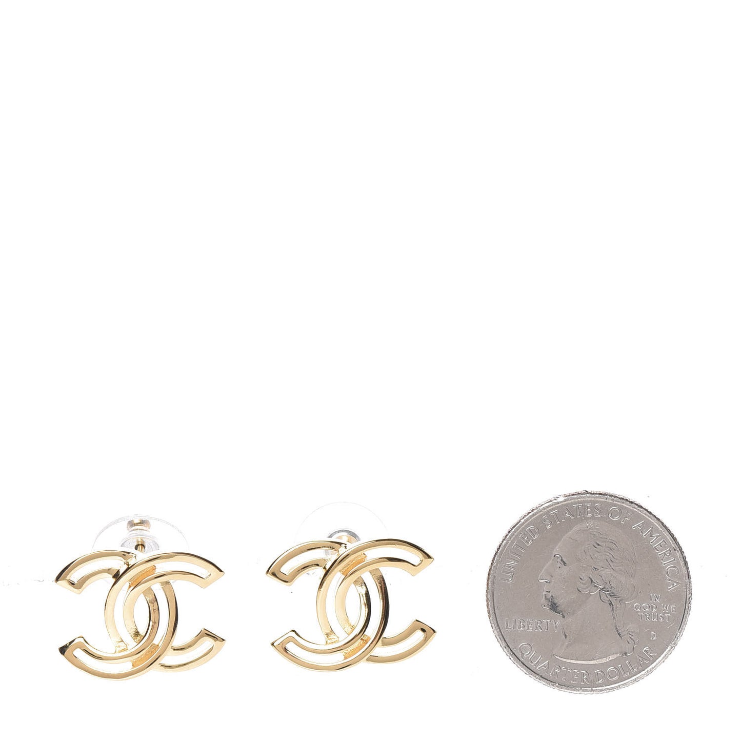 Metal Obazine CC Earrings Gold