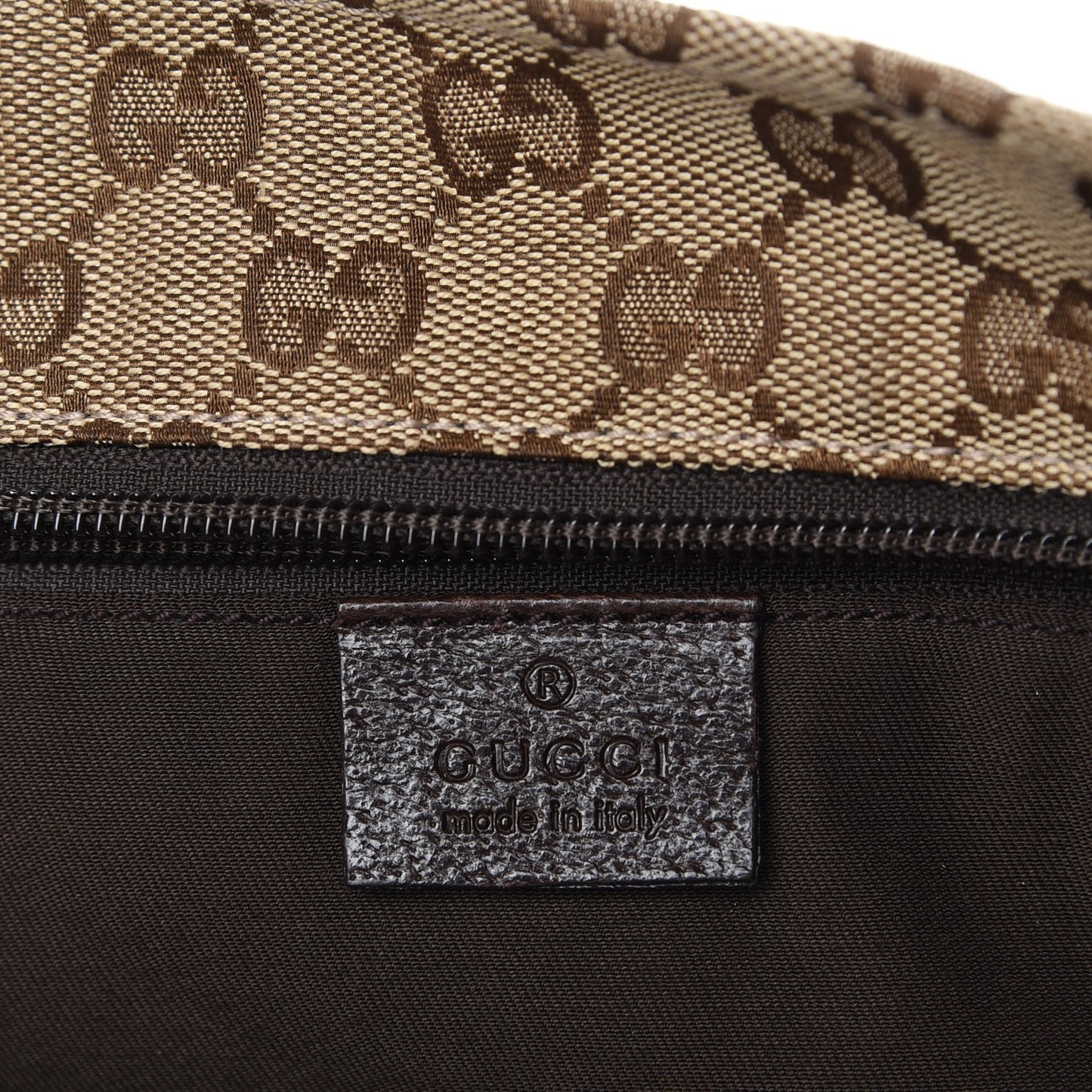 GG Monogram Large Web Handle Bucket Tote Dark Brown