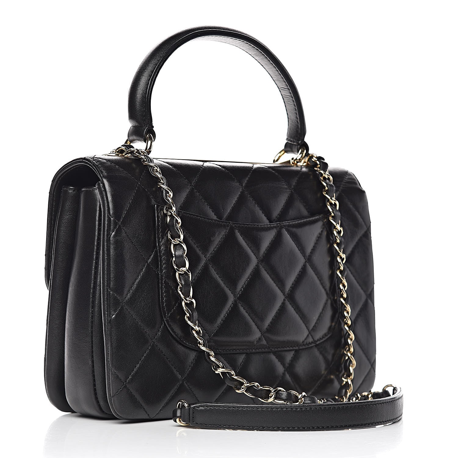 Chanel Lambskin Quilted Small Trendy CC Dual Handle Flap Bag Black 3 of 14