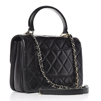 Chanel Lambskin Quilted Small Trendy CC Dual Handle Flap Bag Black 3 of 14
