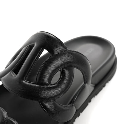 Hermes Nappa Extra Sandals 38 Black 10 of 11