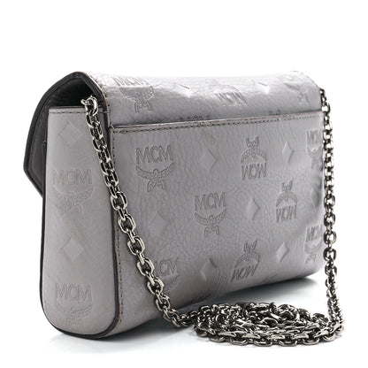 MCM Calfskin Ottomar Wallet On Chain Grey 2 of 9