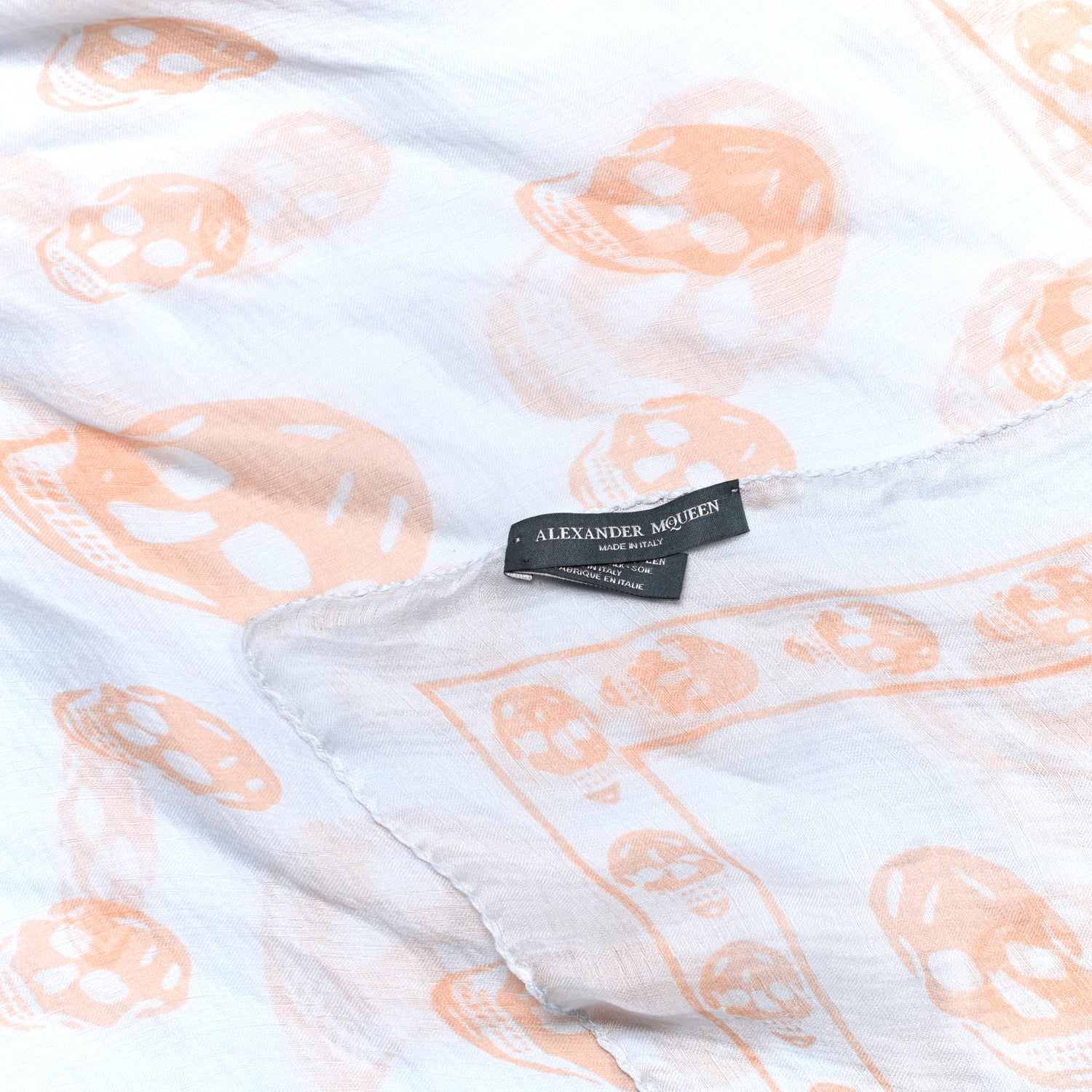 Alexander McQueen Silk Chiffon Skull Scarf Light Blue 3 of 5
