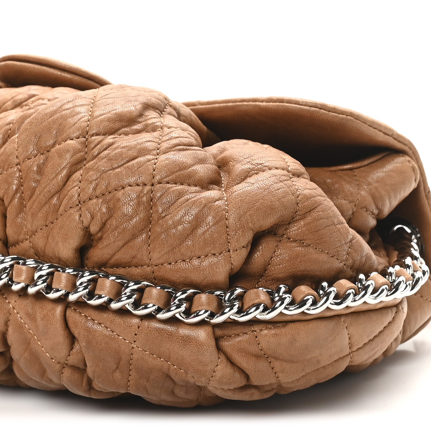 Chanel Washed Lambskin Medium Chain Around Messenger Brown 10 of 10