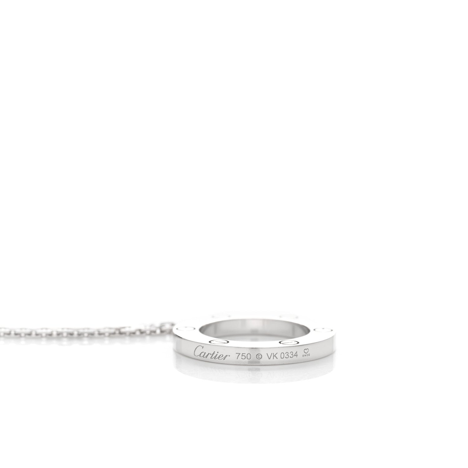 Cartier 18K White Gold LOVE Pendant Necklace 3 of 4