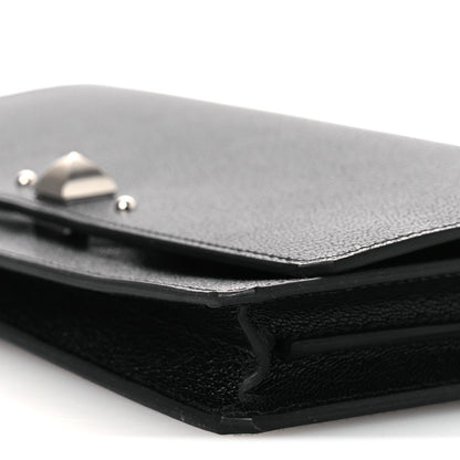Hermes Chamkila Goatskin Medor To Go Wallet Black 10 of 12