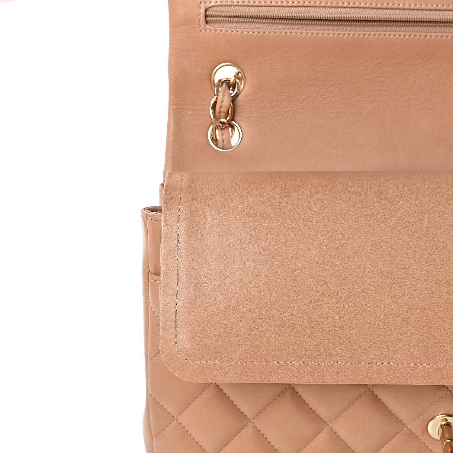 Chanel Lambskin Quilted Jumbo Double Flap Beige Clair 18 of 25