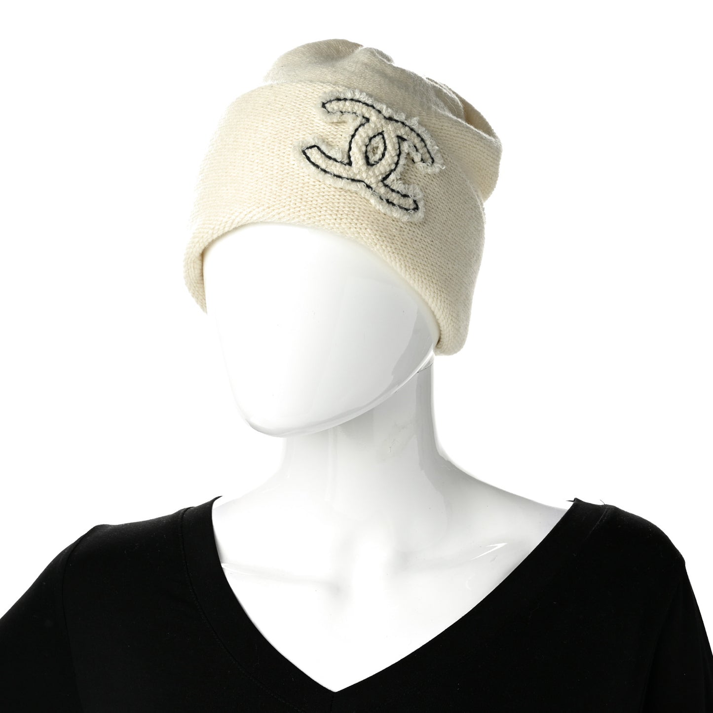 Cashmere CC Beanie Hat Ivory