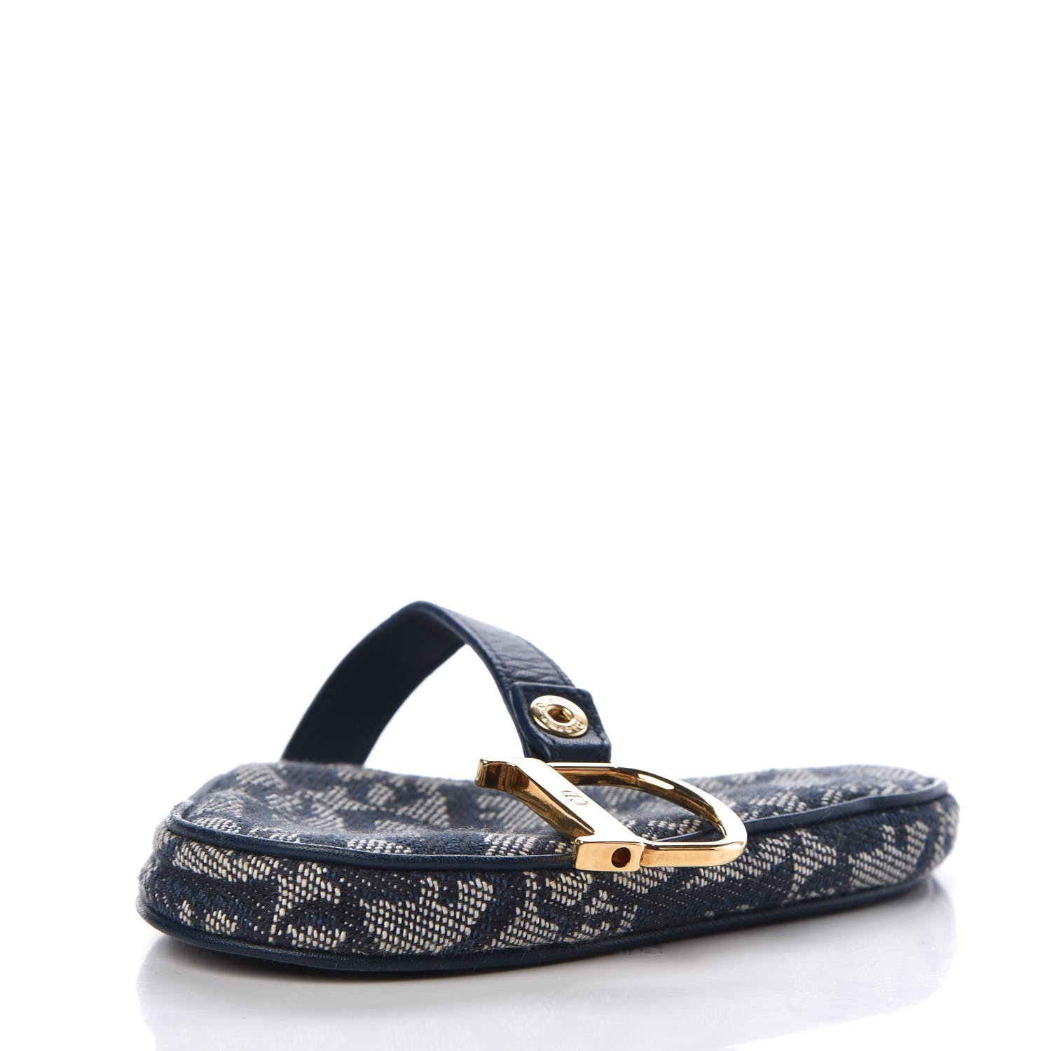 Christian Dior Monogram Saddle Pouch Navy Blue 4 of 8
