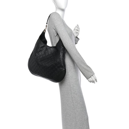Gucci GG Calfskin Embossed B Medium Shoulder Bag Arabella Black 2 of 11