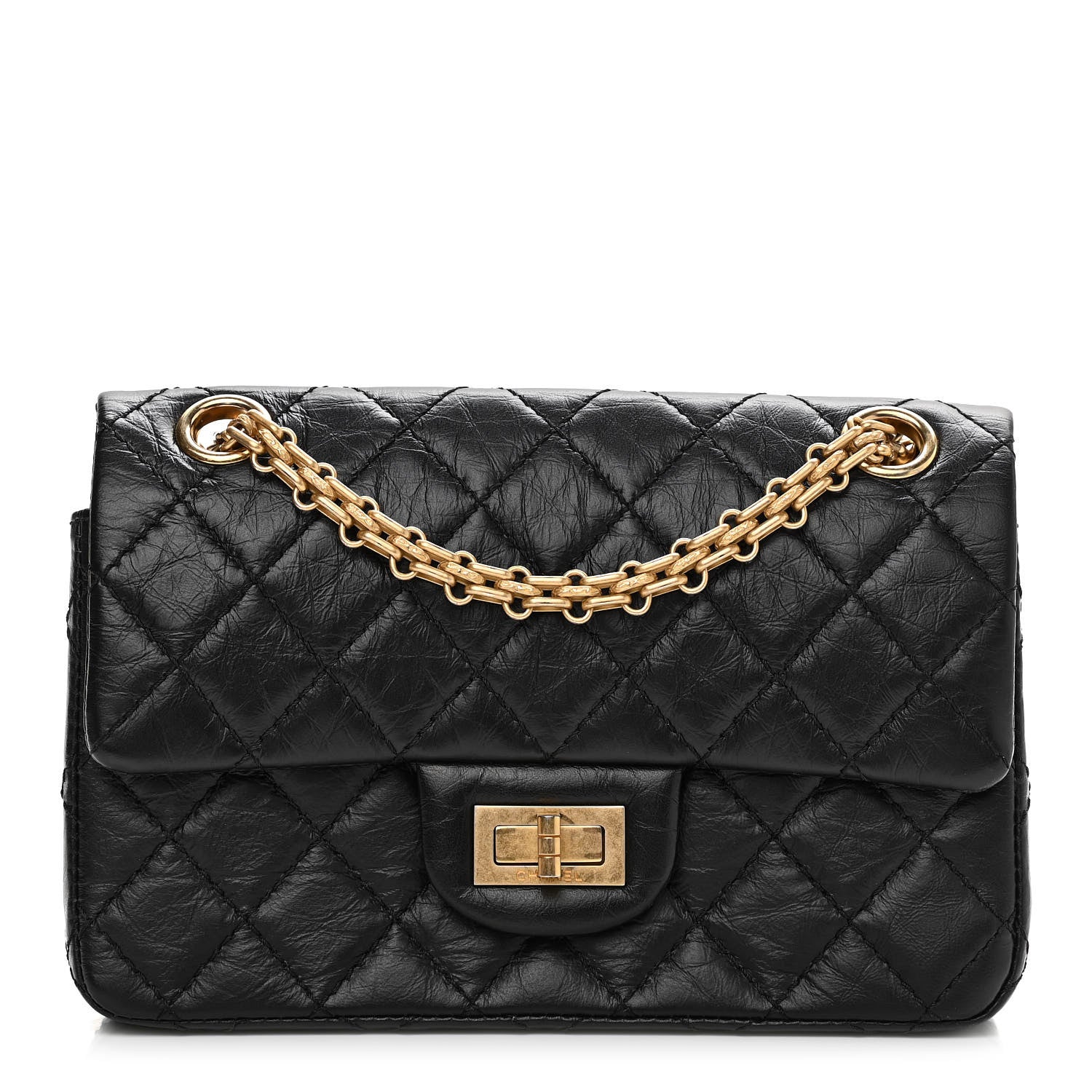Chanel Aged Calfskin Quilted 2.55 Reissue Mini Flap Black 1 of 11
