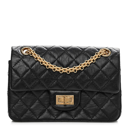 Chanel Aged Calfskin Quilted 2.55 Reissue Mini Flap Black 1 of 11