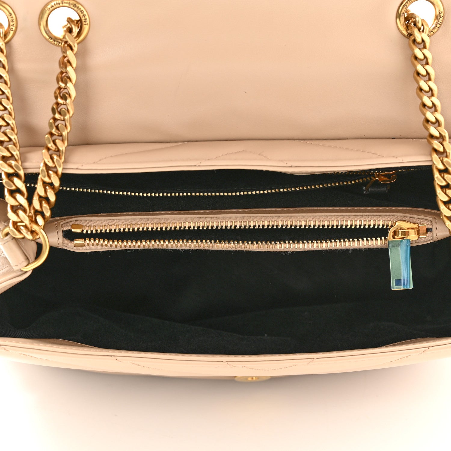 Saint Laurent Calfskin Y Quilted Monogram Medium Loulou Chain Satchel Dark Latte 4 of 10