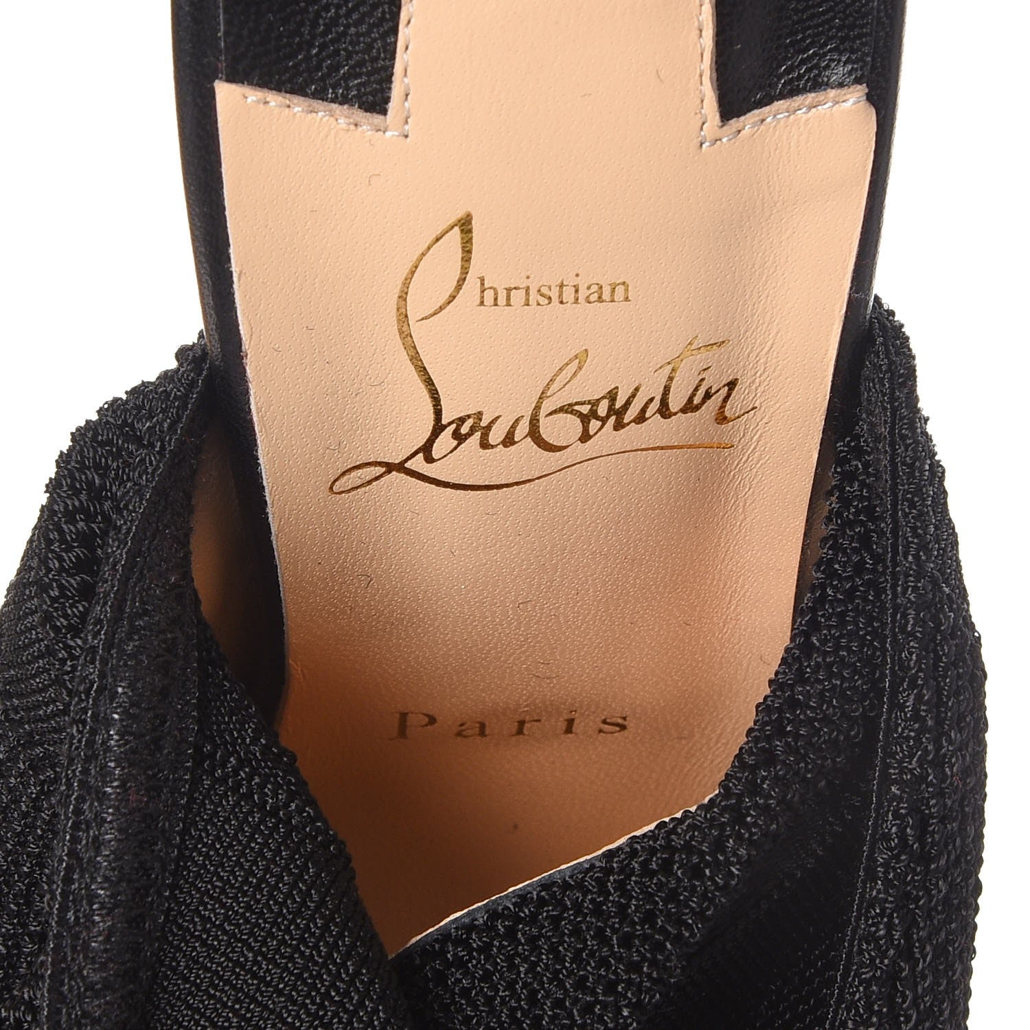 Christian Louboutin Maille Tricot Nappa Cheminene 120 Sock Ankle Boots 37.5 Black 7 of 8