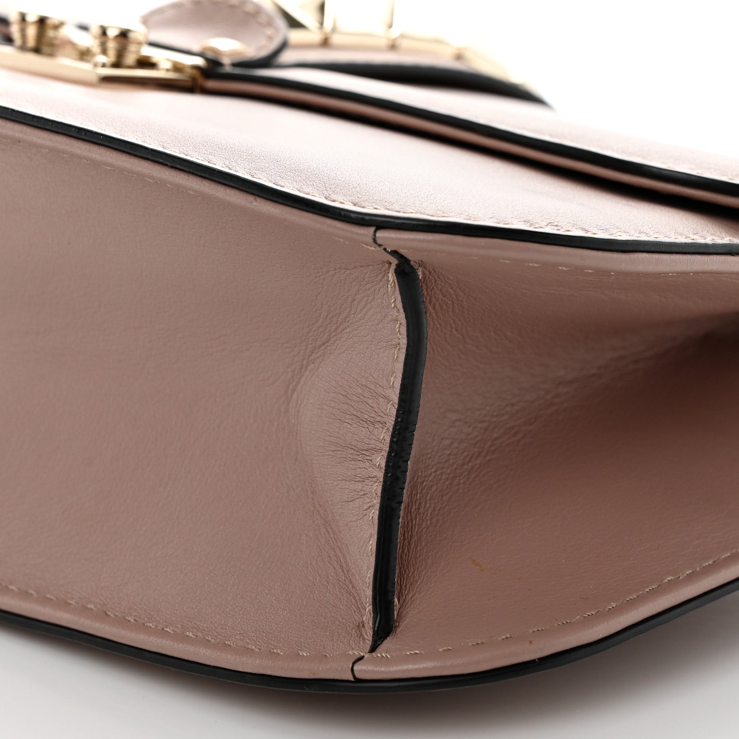 Valentino Garavani Vitello Medium Glam Lock Rockstud Flap Poudre 10 of 10