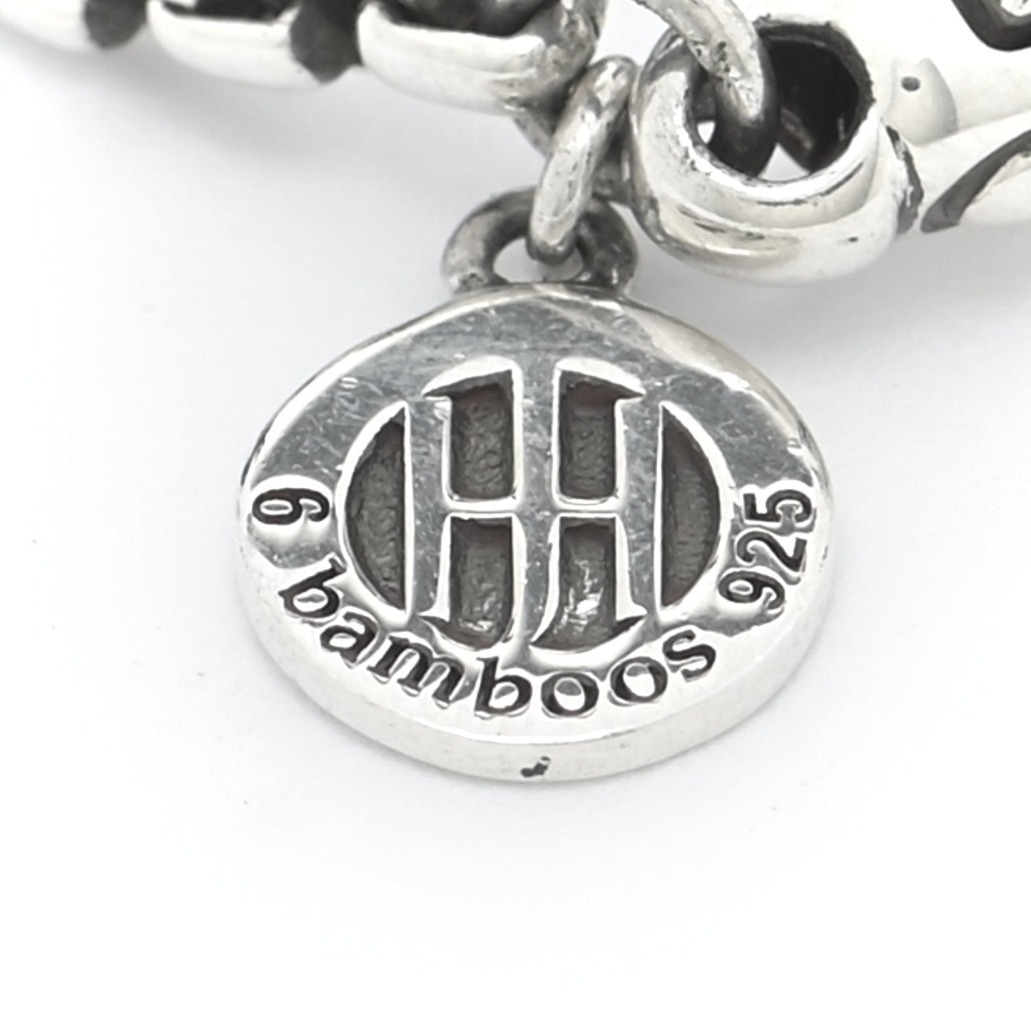 Sterling Silver Bamboo Dangling Bib Necklace