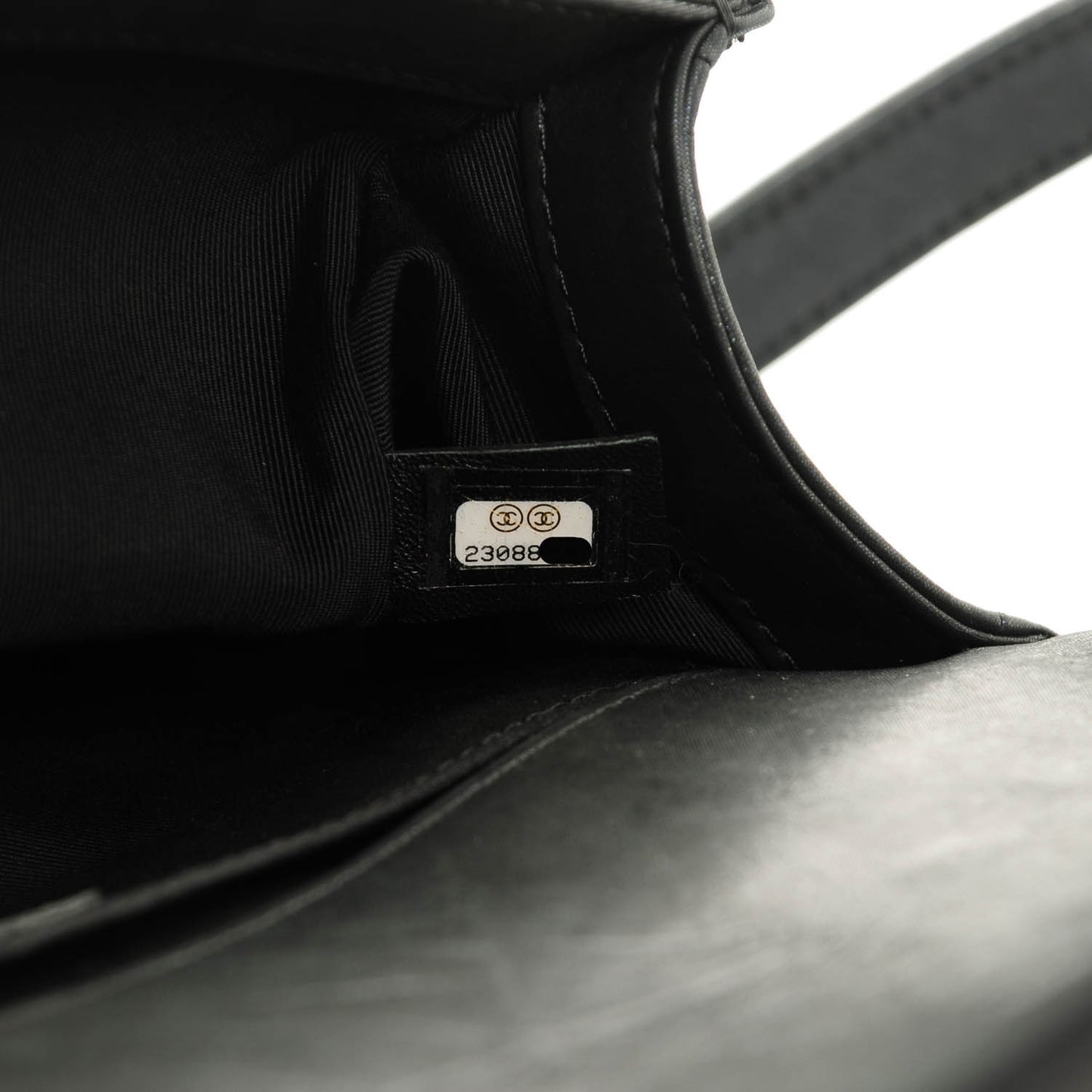 Iridescent Calfskin Embellished Double Stitch Medium Boy Flap Black