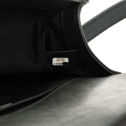 Chanel Iridescent Calfskin Embellished Double Stitch Medium Boy Flap Black 7 of 7